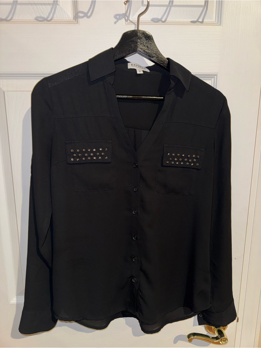 Express Portofino Blouse with Studs, Size XS